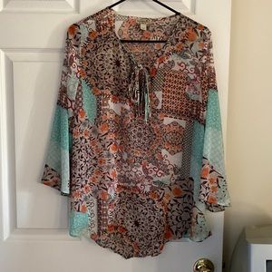 Sheer Floral Tunic